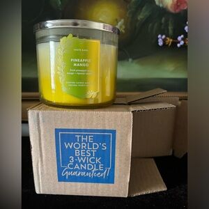 NEW Bath and Body Work Pineapple Mango 3-Wick Scented Candle